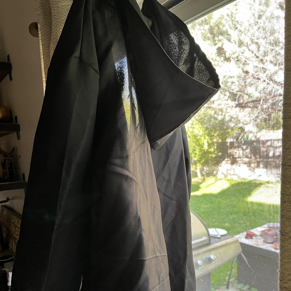 Adult small black hooded cape costume